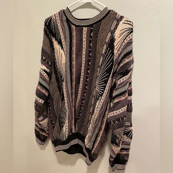 Croft & Barrow Vintage Coogi Style 3D Textured Sweater Grey Black Size Large - Picture 4 of 12